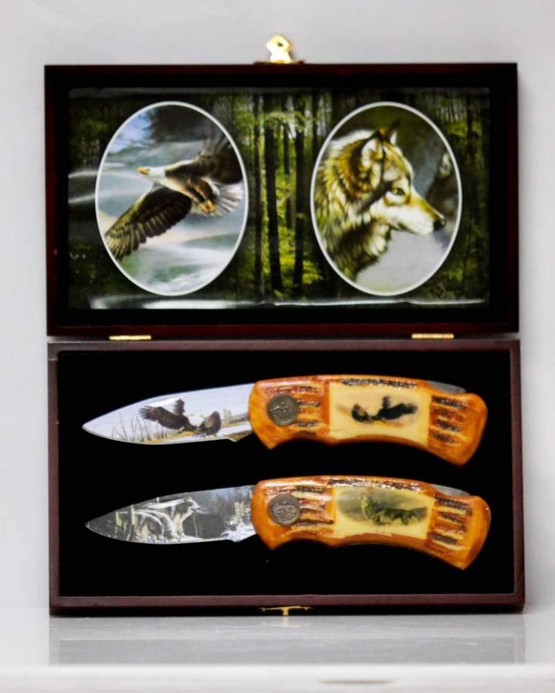 WILD OUTDOORS EAGLE AND WOLF KNIVES Nov 12, 2014 SMRJ Auctions in CA