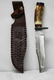 WHITE AND BROWN HUNTING KNIFE W/ LEATHER ST - 3
