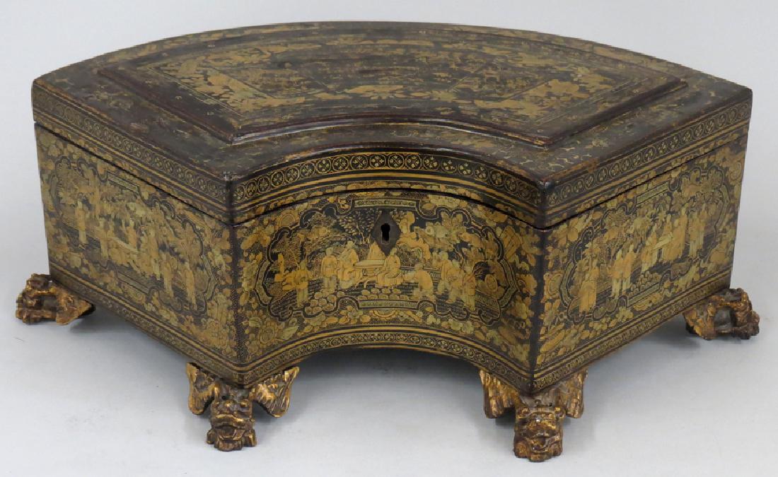 UNUSUAL CHINESE EXPORT CHINOISERIE TEA CADDY (1 of 4)