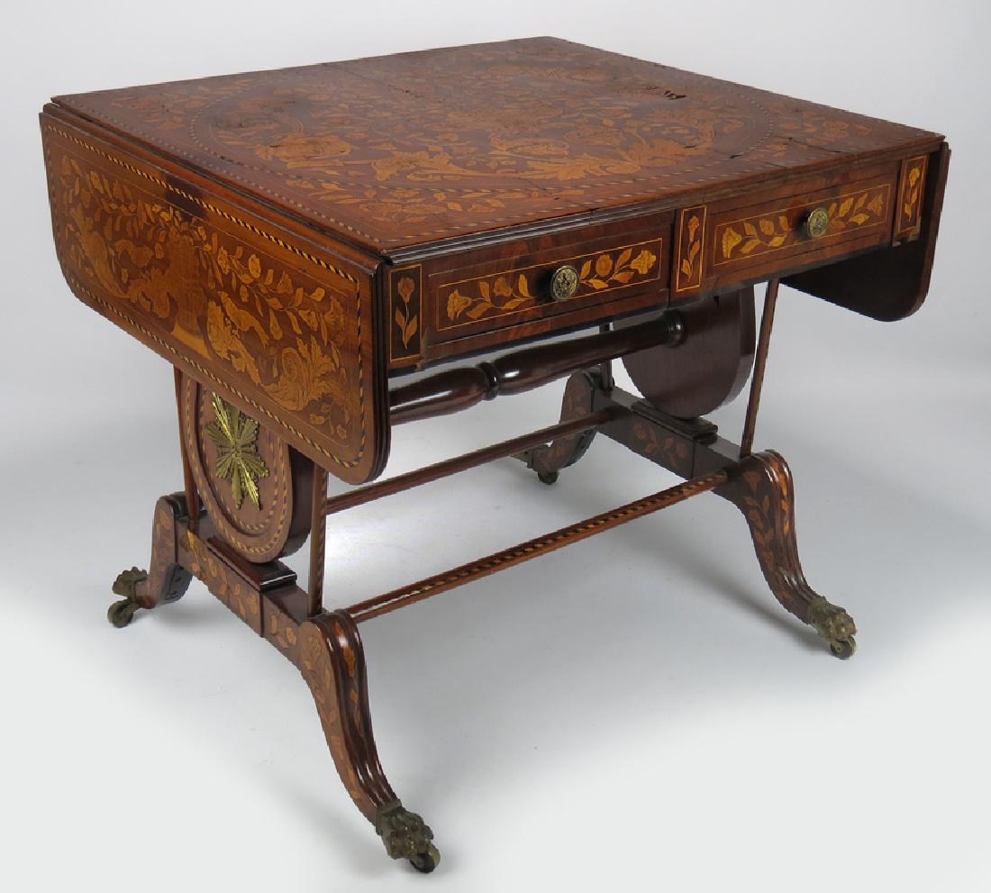 19TH C. CLASSICAL DUTCH MARQUETRY SOFA TABLE (1 of 5)