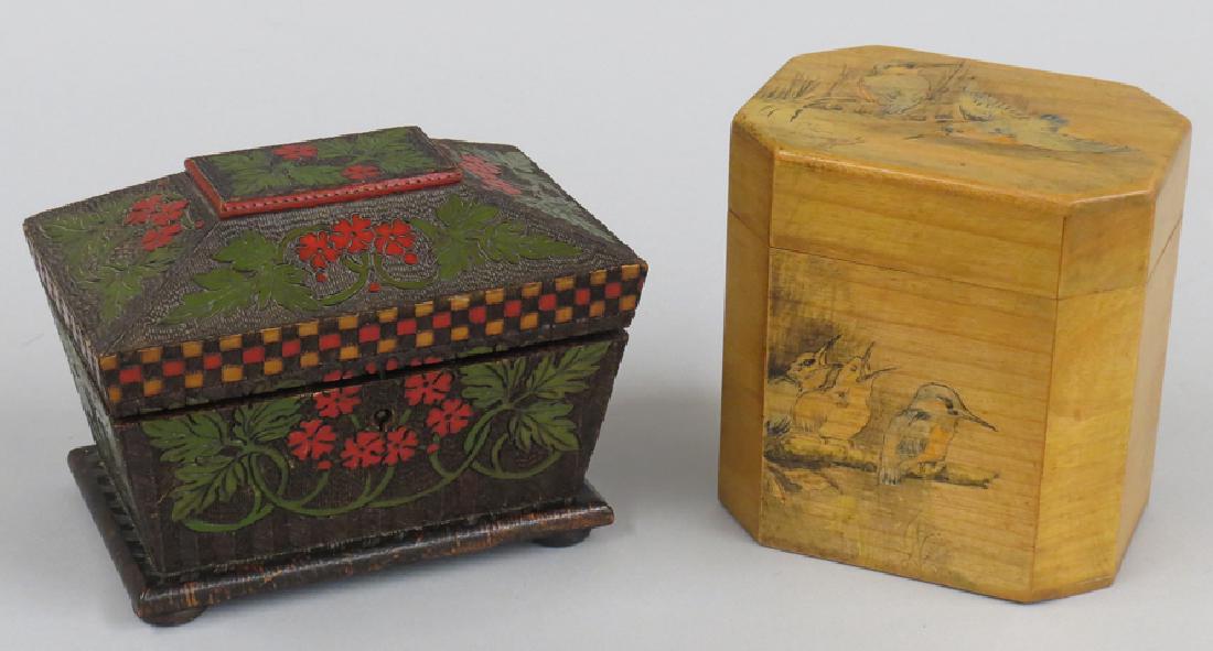 (2) SMALL VICTORIAN TEA CADDIES (1 of 4)