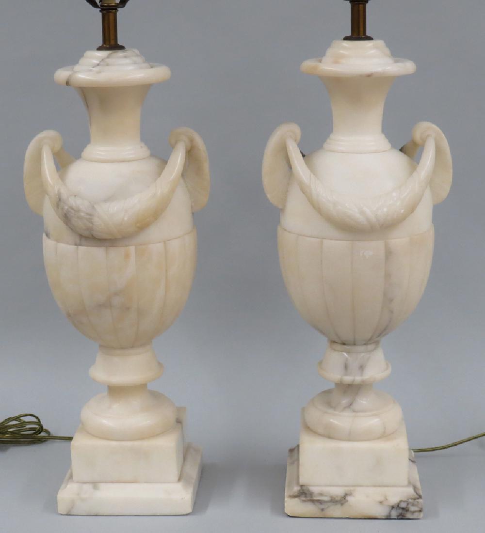 PAIR OF ALABASTER TABLE LAMPS (1 of 2)