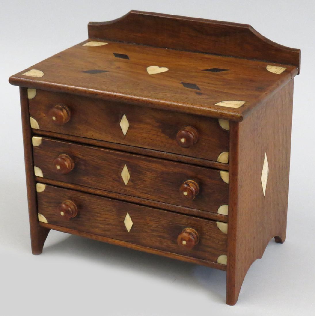 MINIATURE SAILOR'S INLAID CHEST (1 of 1)