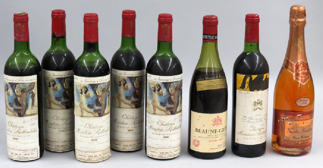 (on 8) 5 BOTTLES   CHATEAU MOUTON ROTHSCHILD  , 1973 (1 of 1)