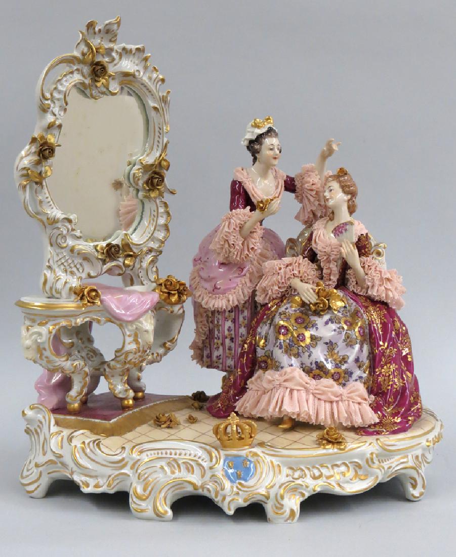LARGE GERMAN VOLKSTEDTER PORCELAIN GROUP (1 of 3)