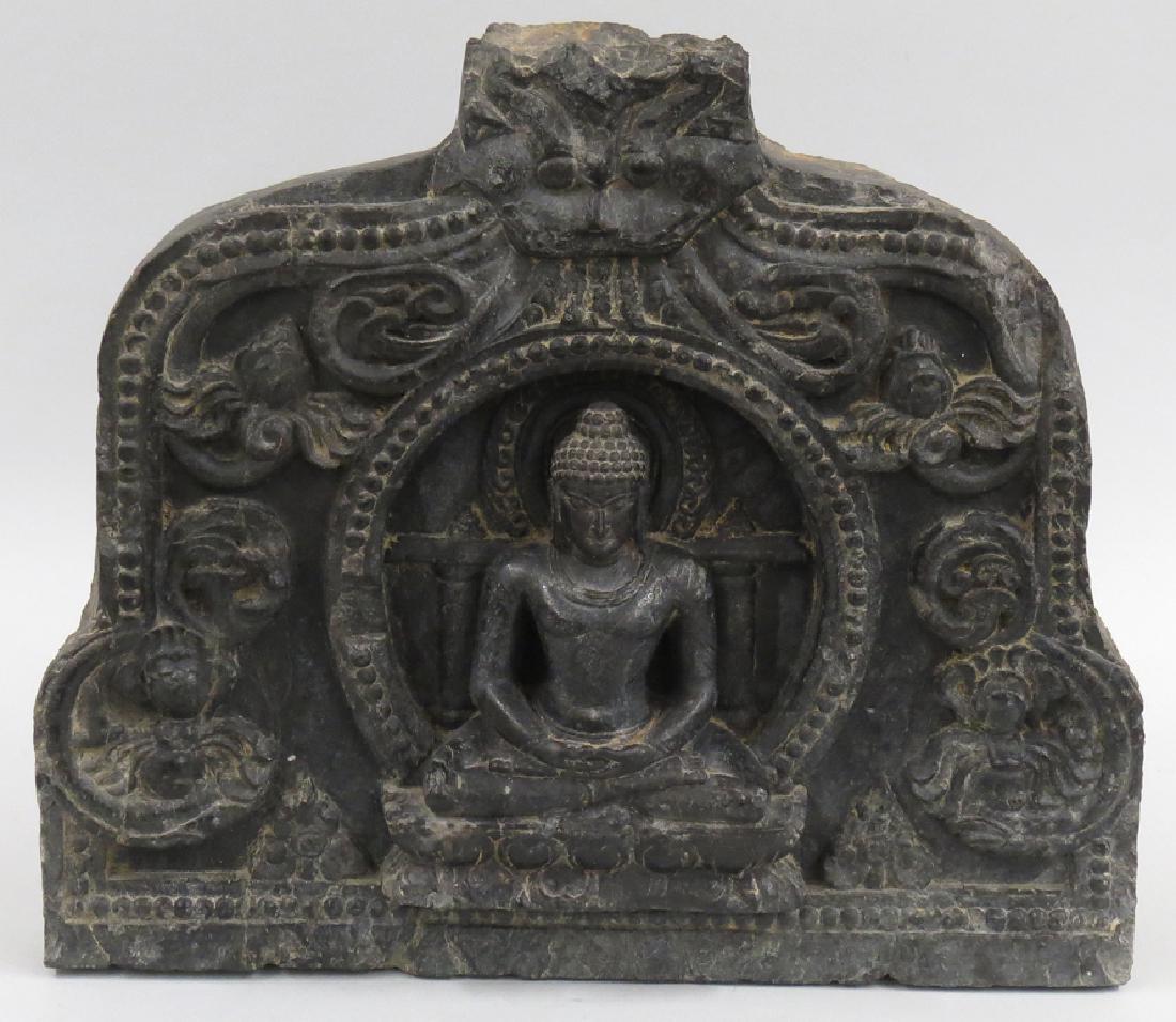INDIAN BUDDHIST BLACKSTONE SCULPTURE (1 of 3)