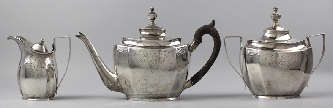 3-PIECE AMERICAN FEDERAL SILVER TEA SET (1 of 2)