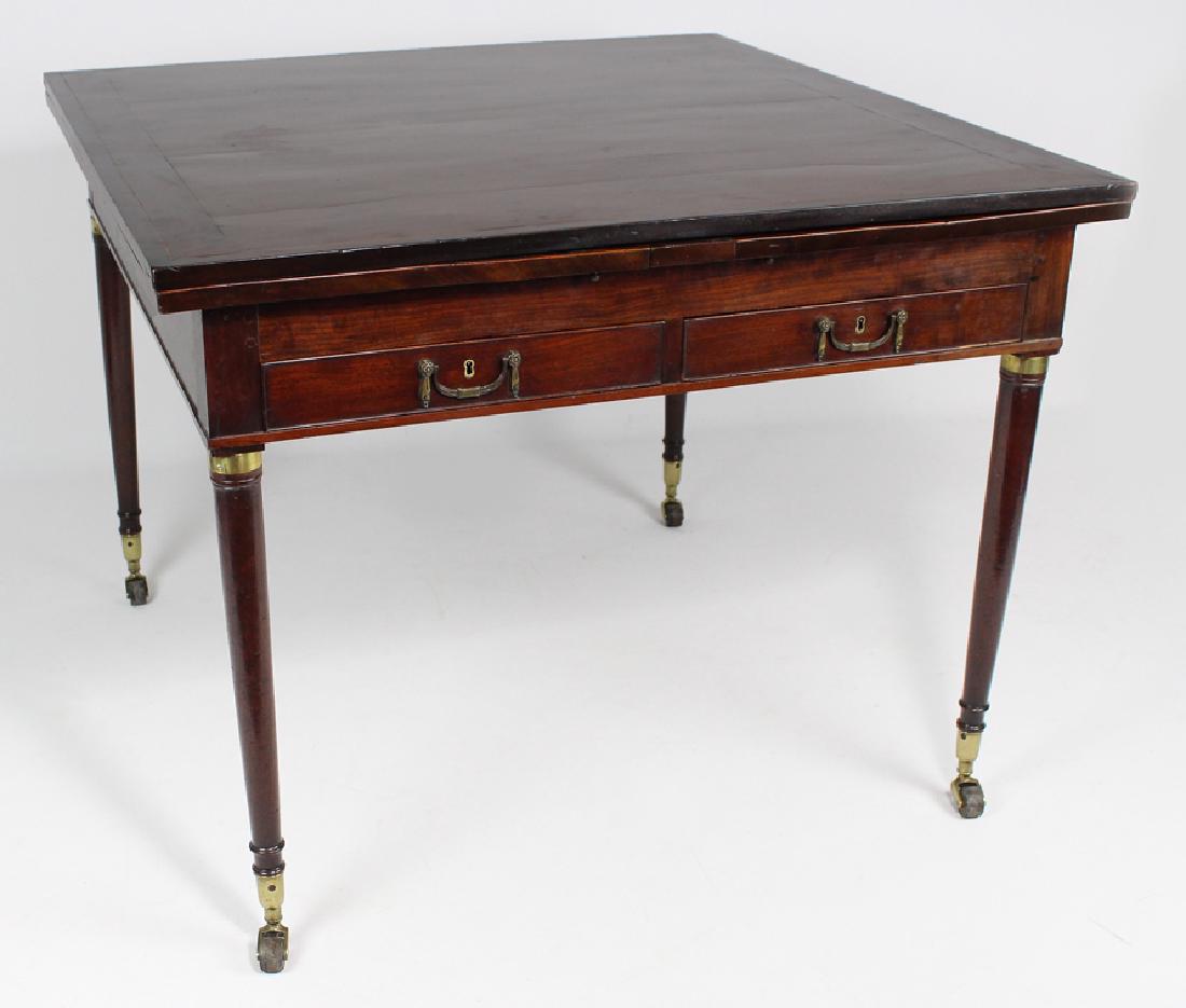 ENGLISH REGENCY MAHOGANY MECHANICAL CAMPAIGN TABLE (1 of 5)