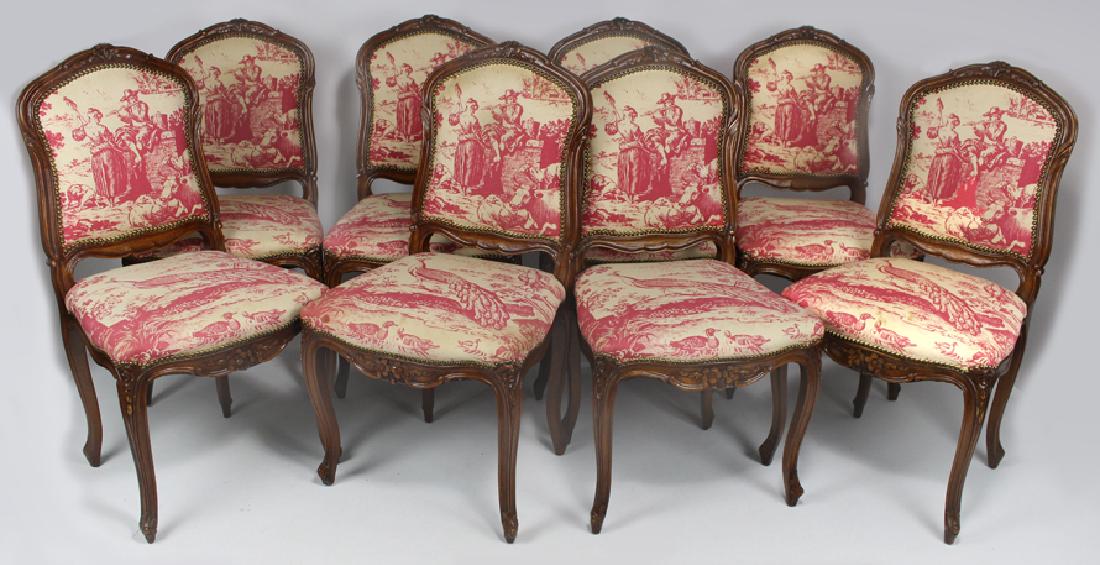 SET OF (8) LOUIS XV-STYLE WALNUT DINING CHAIRS (1 of 3)