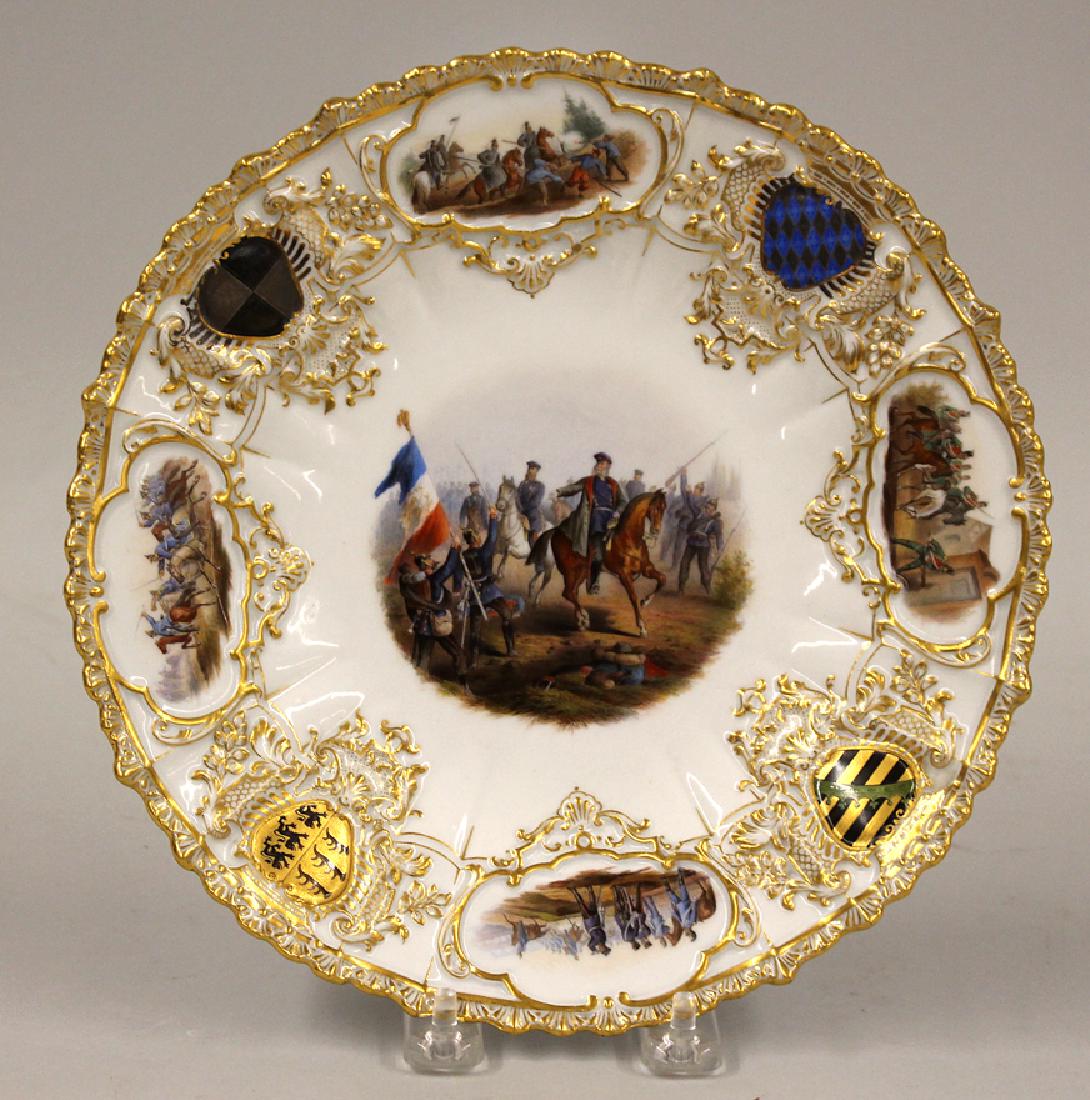 MEISSEN MILITARY/ARMORIAL CABINET PLATE (1 of 2)