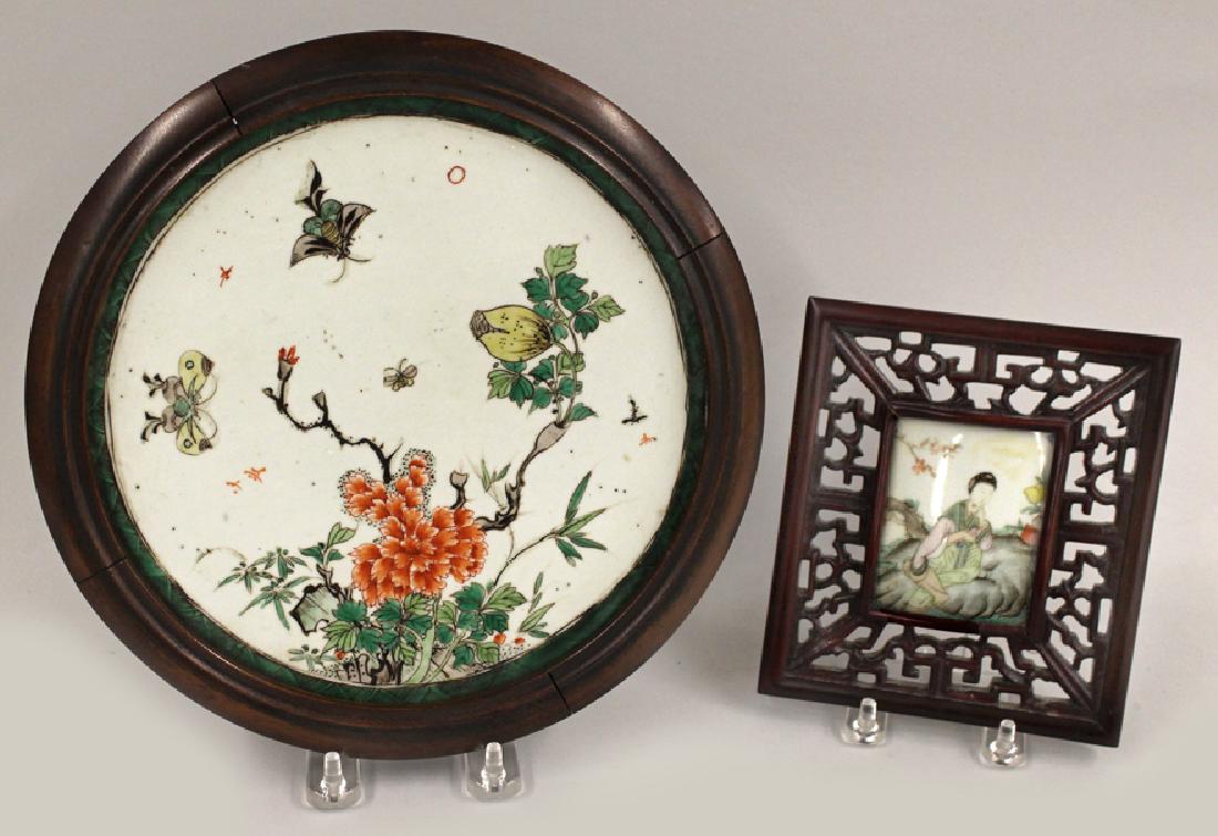 (on 2) CHINESE PORCELAIN PLAQUES (1 of 3)