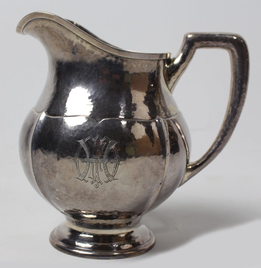 STERLING SILVER HAND HAMMERED WATER PITCHER (1 of 2)