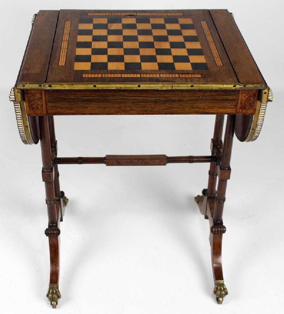 ENGLISH REGENCY INLAID ROSEWOOD GAMING TABLE (1 of 5)