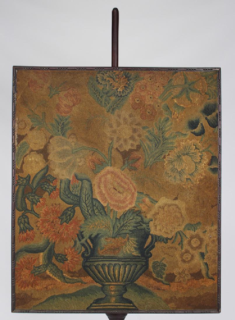 ENGLISH GEORGIAN NEEDLEPOINT POLE SCREEN (1 of 2)