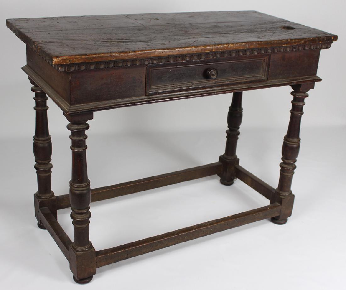 ITALIAN BAROQUE WALNUT TRESTLE TABLE (1 of 2)