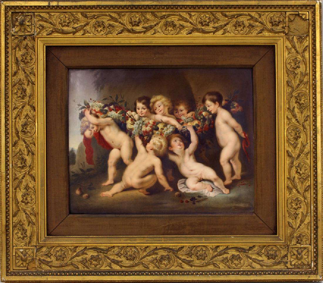 LARGE KPM PAINTING ON PORCELAIN PLAQUE (1 of 4)