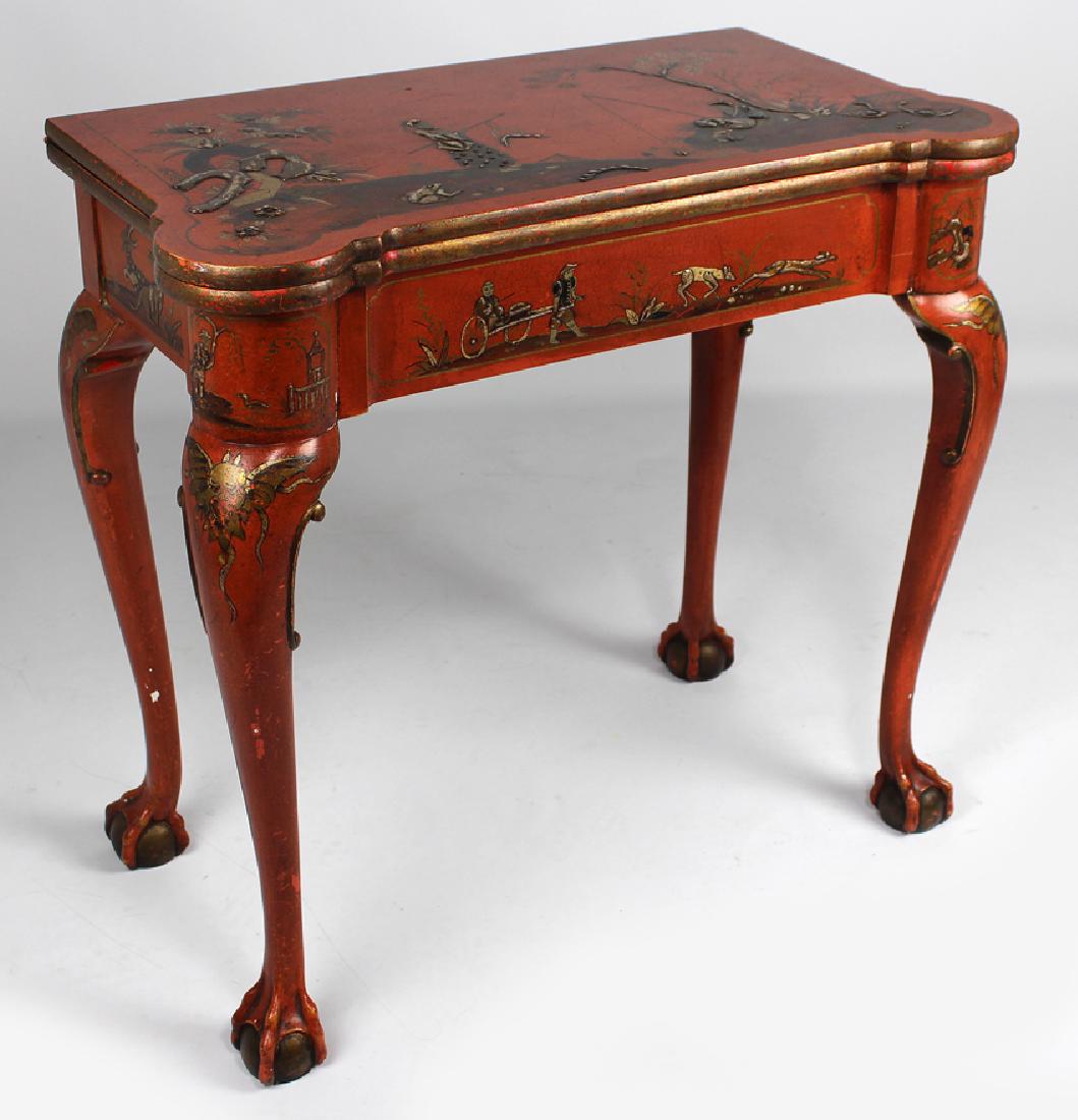 19TH C. GEORGE II-STYLE CHINOISERIE GAMING TABLE (1 of 3)
