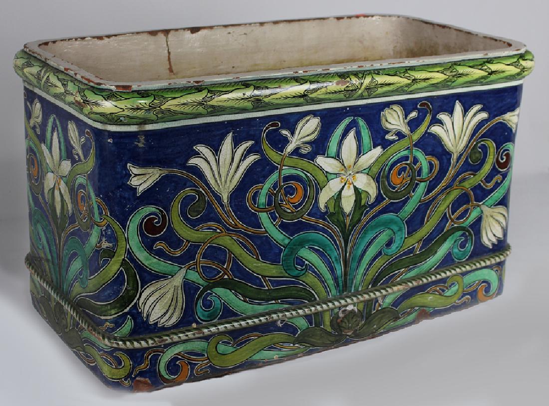 LARGE 19TH C. ITALIAN MAJOLICA PLANTER (1 of 5)