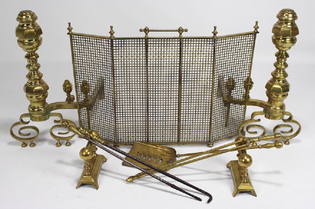 (on 9) SUITE OF BRASS FIREPLACE EQUIPMENT (1 of 1)