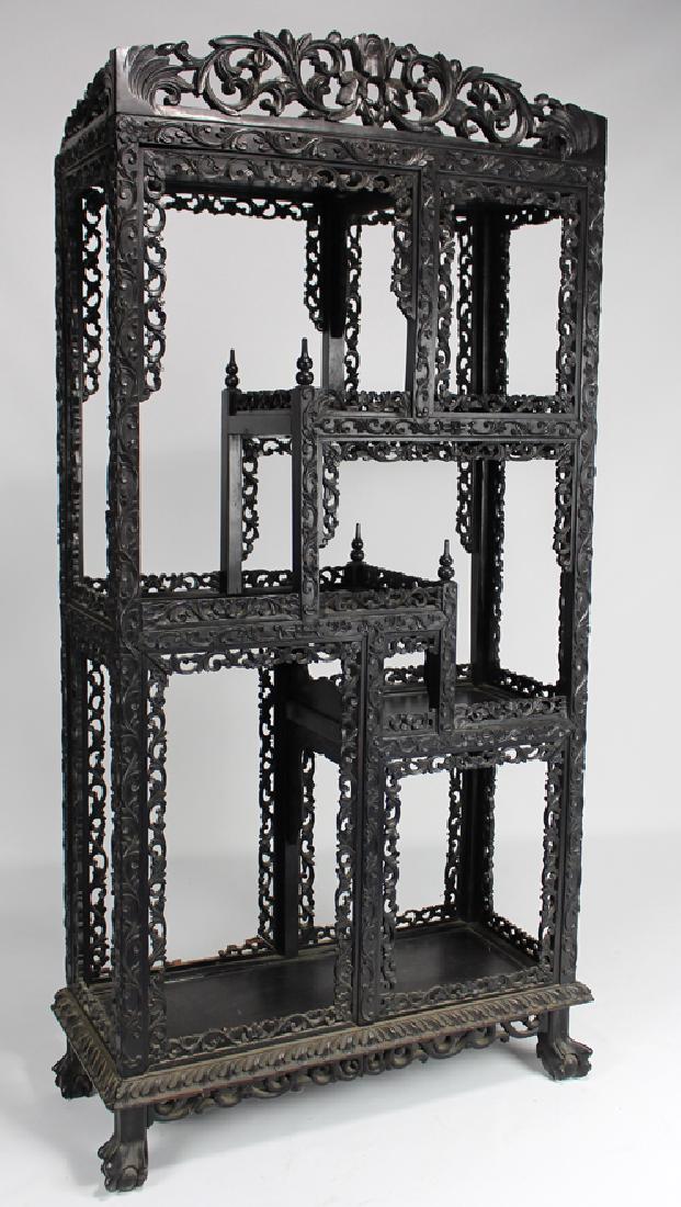 19TH C. CHINESE ORNATELY CARVED ETAGERE (1 of 1)