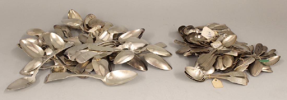 SIZABLE LOT OF AMERICAN COIN SILVER SPOONS (1 of 1)