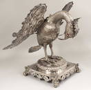 RARE SPANISH COLONIAL SILVER PELICAN-FORM BOOKSTAND