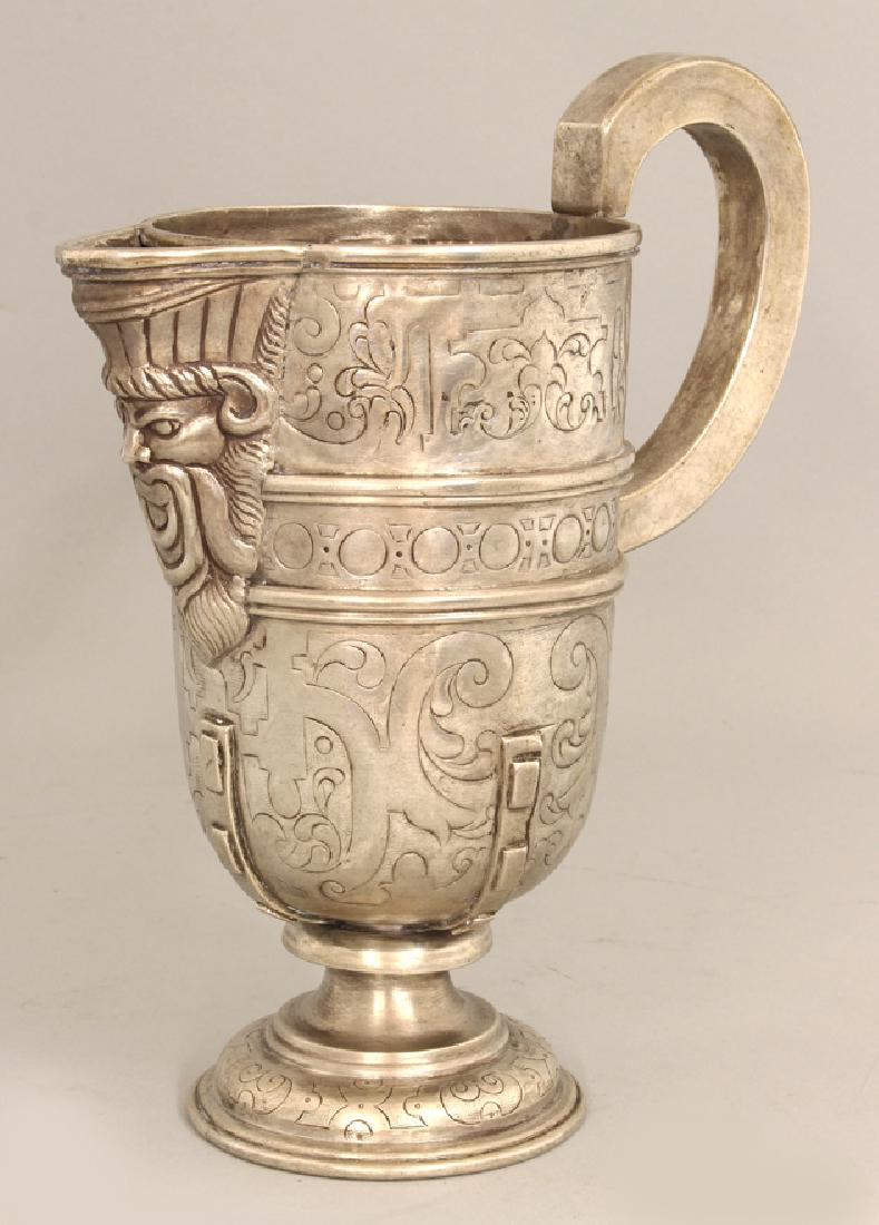SPANISH COLONIAL SILVER FOOTED EWER (JARO DE PICO) (1 of 3)