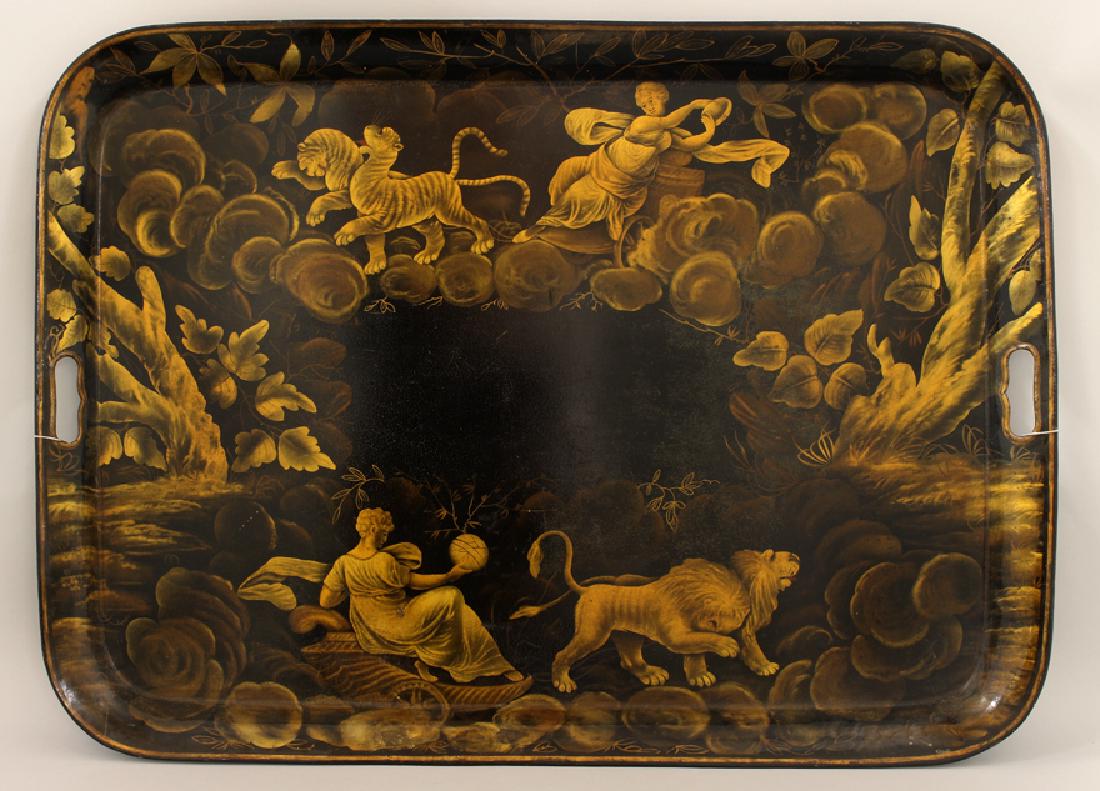 ENGLISH GEORGE III ALLEGORICAL TOLE TRAY (1 of 1)