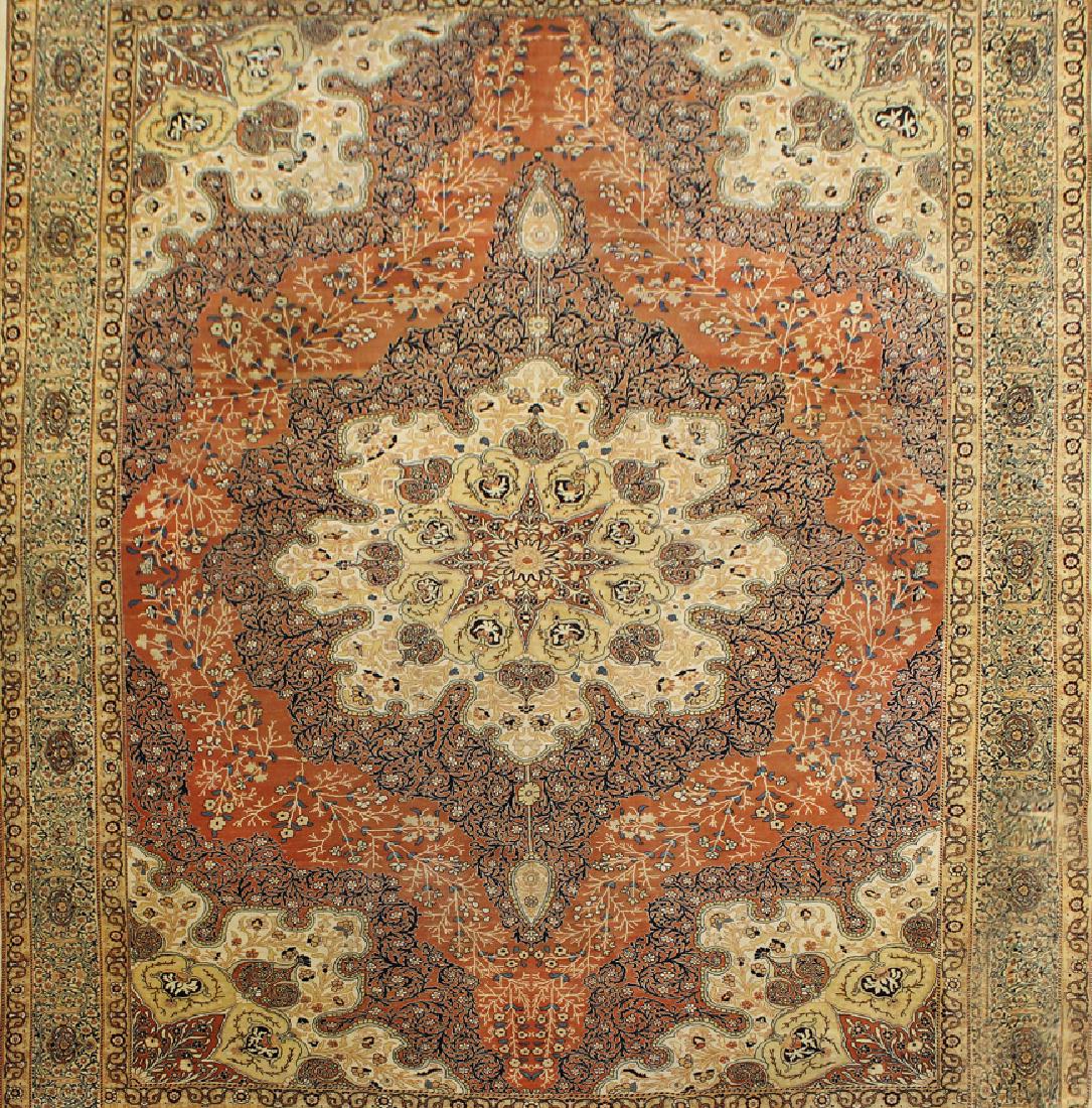 ROOMSIZE ANTIQUE TABRIZ RUG (1 of 3)
