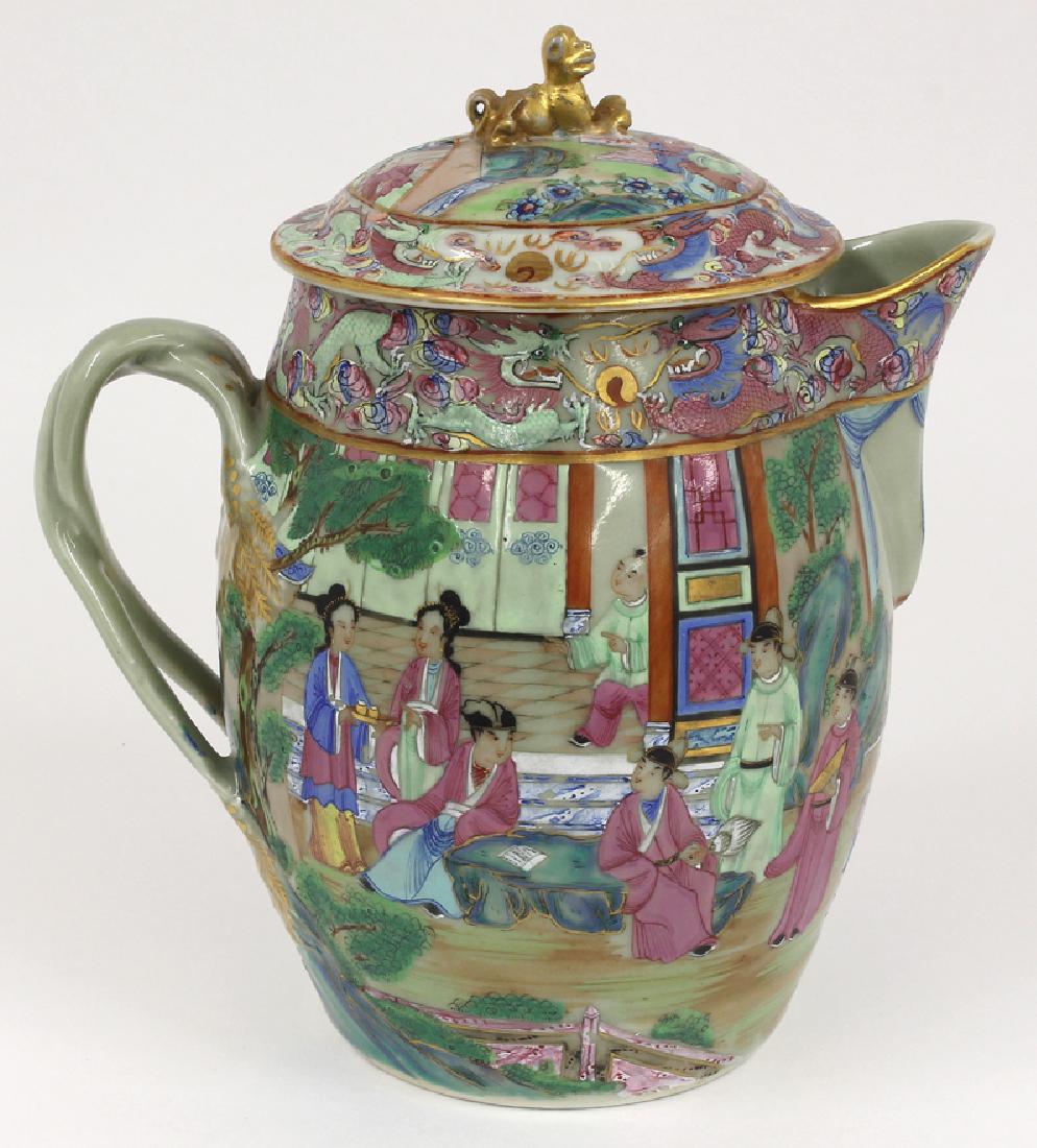 CHINESE EXPORT ROSE MANDARIN COVERED CIDER JUG (1 of 4)