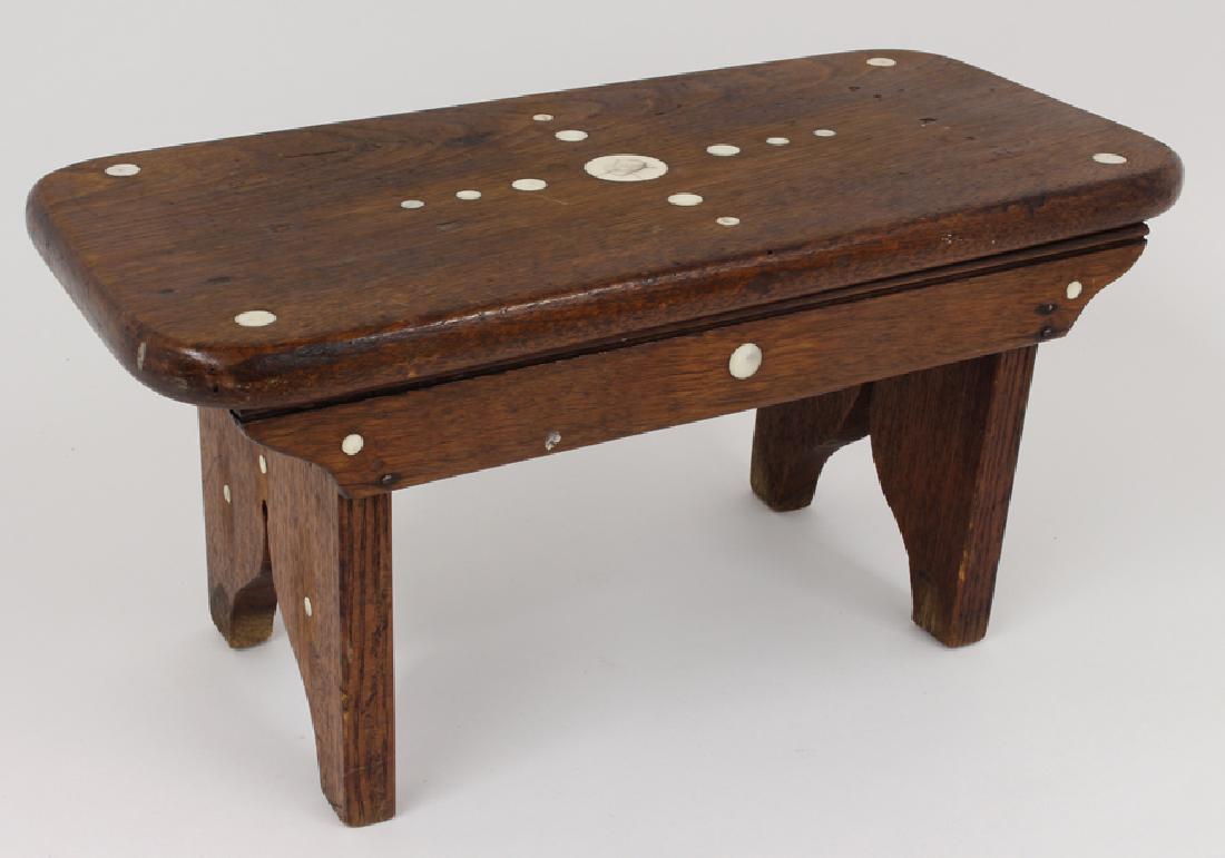 SAILOR'S WHALEBONE INLAID STEP STOOL (1 of 1)