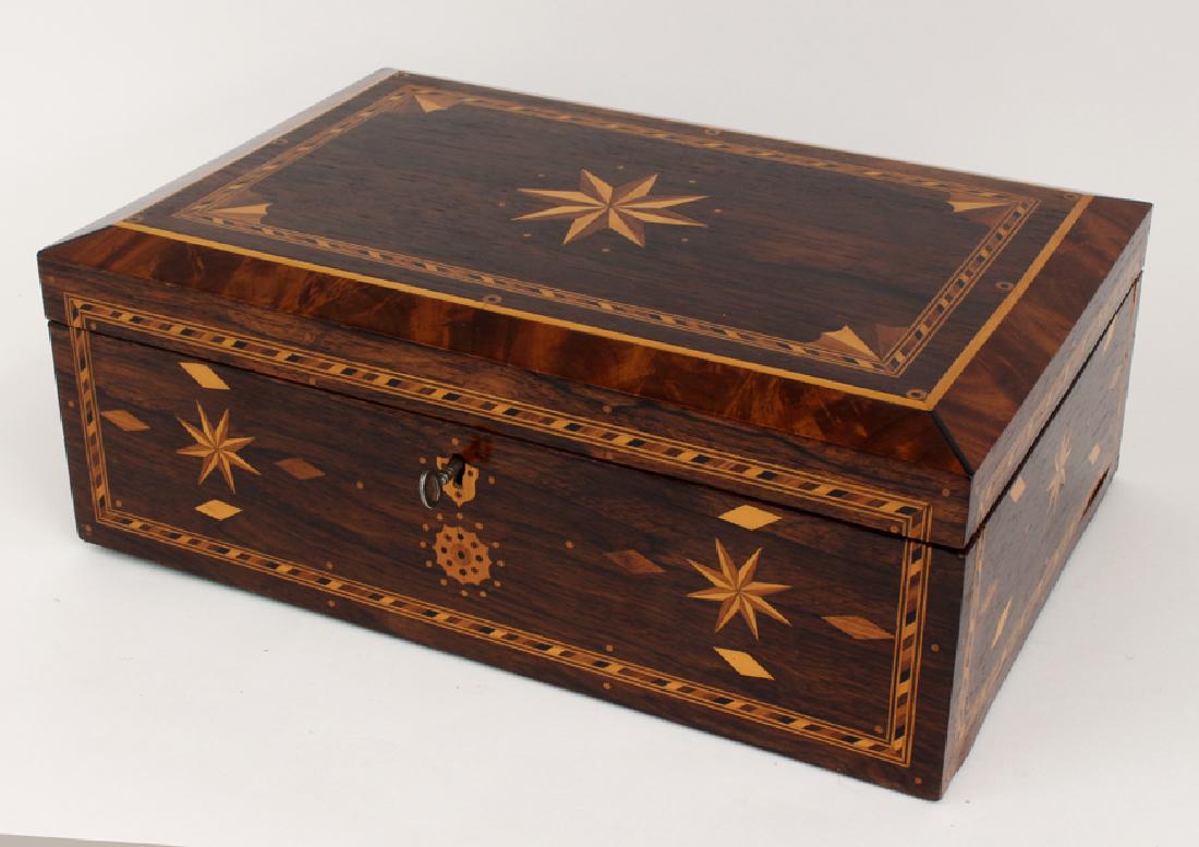 SAILOR'S INLAID ROSEWOOD DITTY BOX (1 of 3)