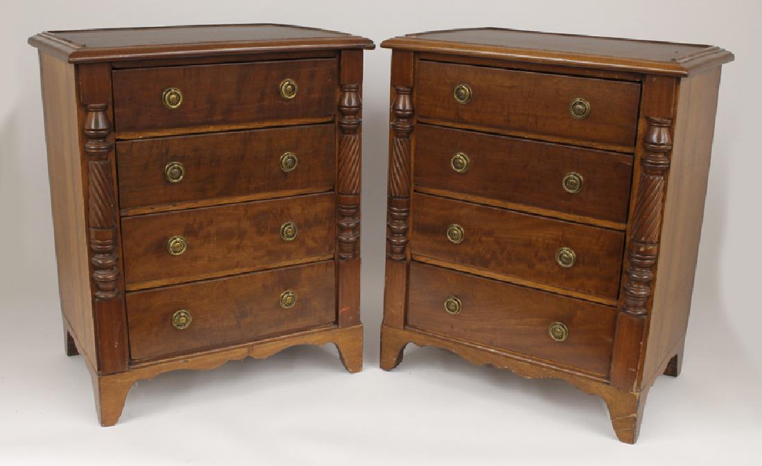 PAIR OF MINIATURE EMPIRE WALNUT CHESTS (1 of 1)