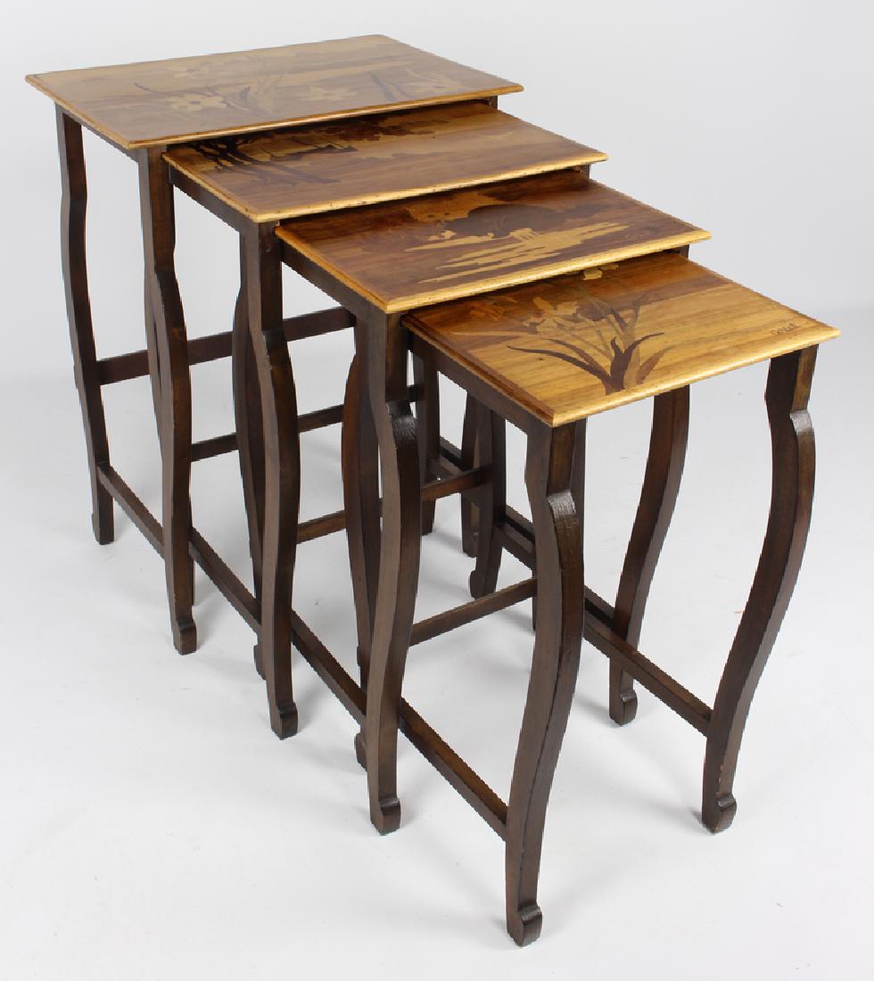 SET OF (4) GALLE MARQUETRY NESTING TABLES (1 of 3)