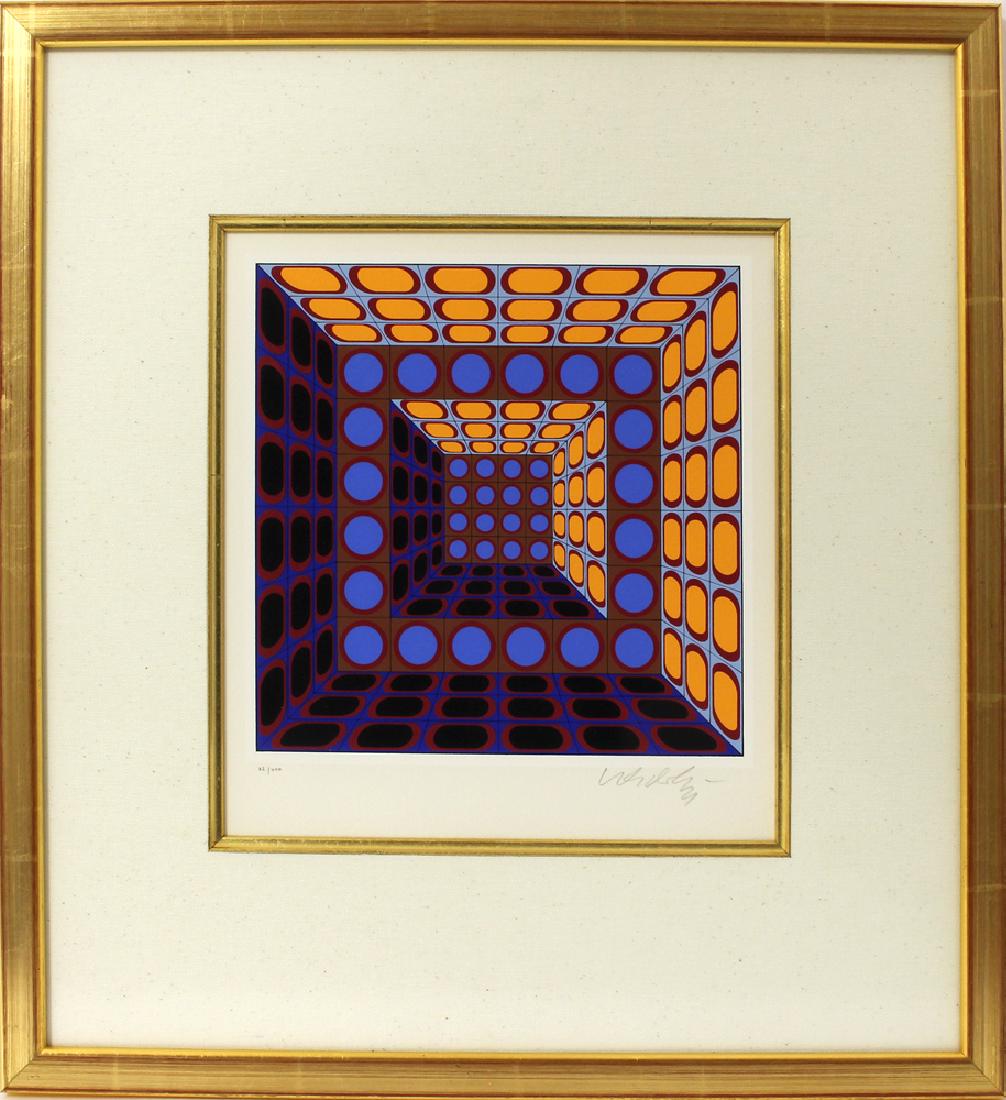 VICTOR VASARELY (French/Hungarian, 1906-1997): untitled, spheres sgn. in pencil l.r. Vasarely, numbered 62/400 serigraph in colors on paper, imag