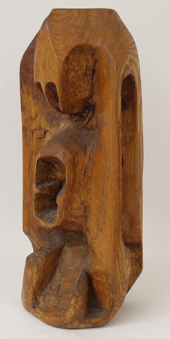 EMILE GAUGUIN (French, 1899-1980): MAN WITH OPEN MOUTH sgn. l.l. Gauguin, wooden sculpture, 21"h; 9.5"w; 7.5"d, titled on bottom<