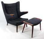 HANS WEGNER PAPA BEAR ROSEWOOD CHAIR AND OTTOMAN