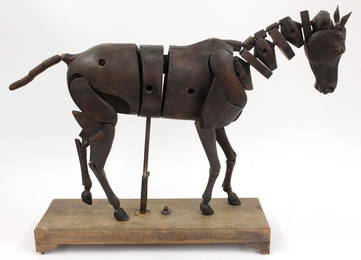 ARTICULATED ARTIST'S MODEL CARVED HORSE