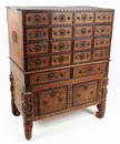 INDO-PORTUGUESE WALNUT AND EBONY INLAID CABINET