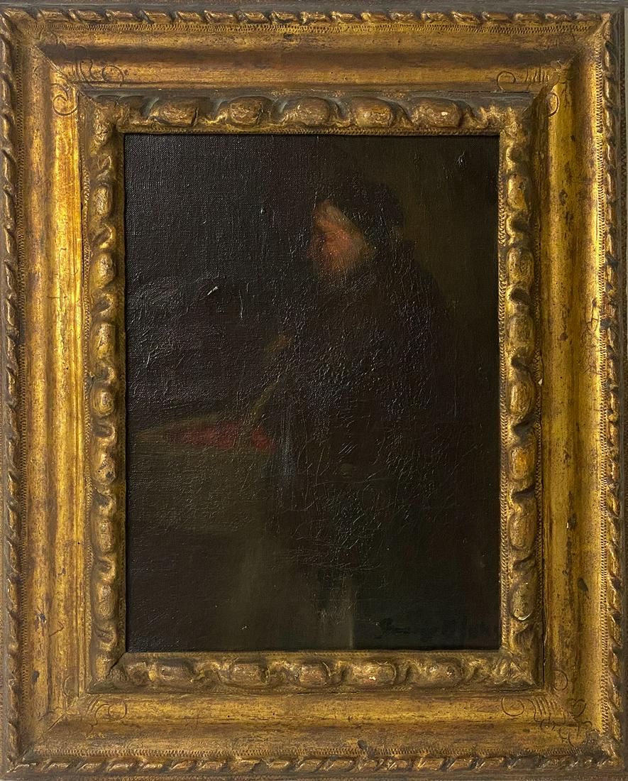 GEORGE BENJAMIN LUKS (American, 1867-1933): apple Mary, c. 1904 sgn. l.r. George B. Luks, o/c, 16 by 12 in.; framed, 23.75 by 19.75 in.; This work exhibited "Th