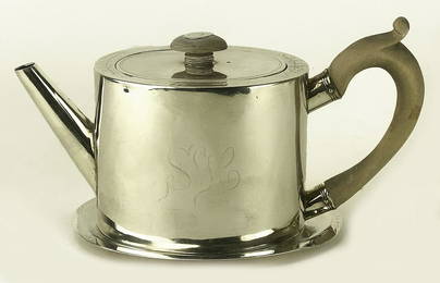 PAUL REVERE JR. SILVER TEAPOT WITH UNDERTRAY