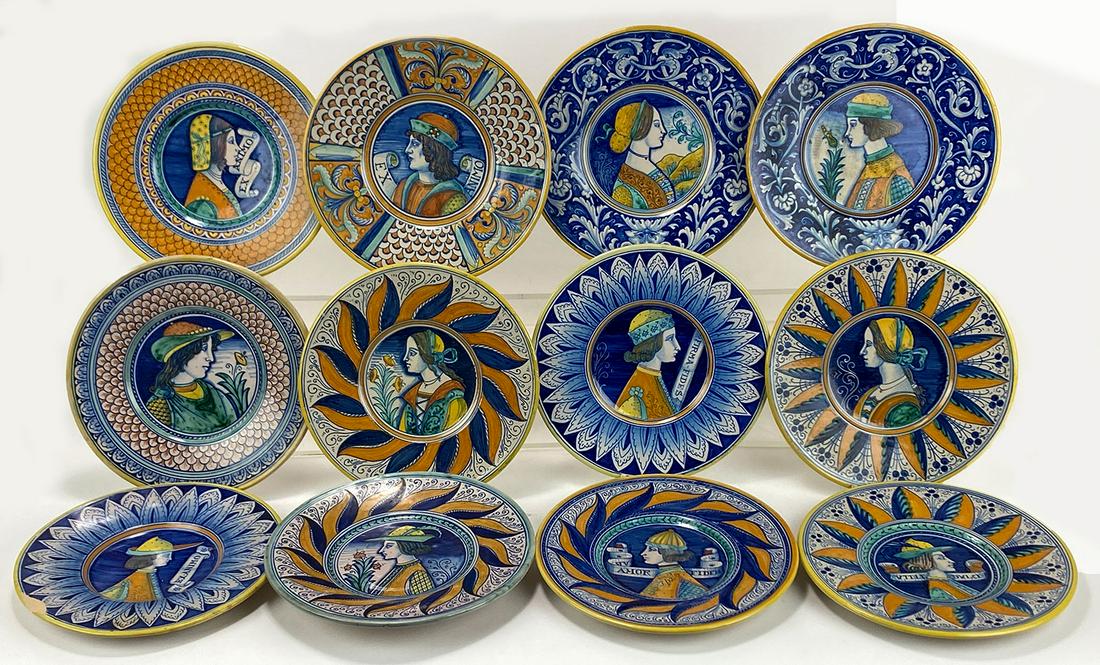 (12) VARIOUS ITALIAN MAIOLICA PORTRAIT PLATES (1 of 2)