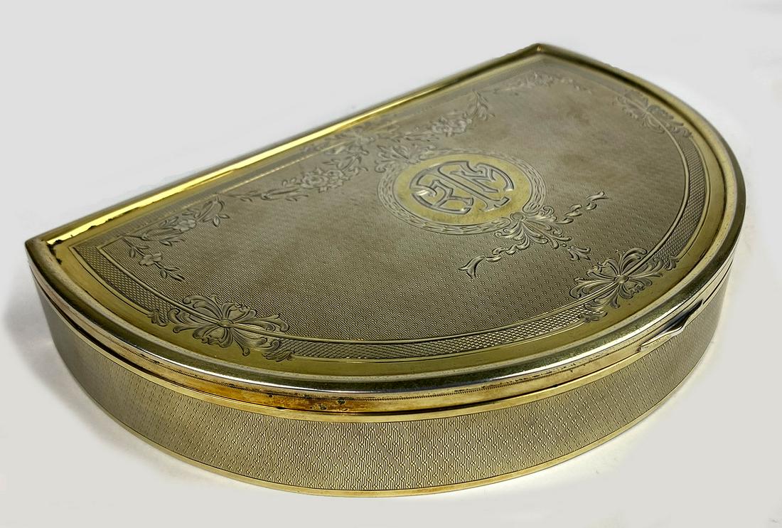 GORHAM STERLING SILVER JEWELRY BOX WITH GOLD WASH (1 of 3)