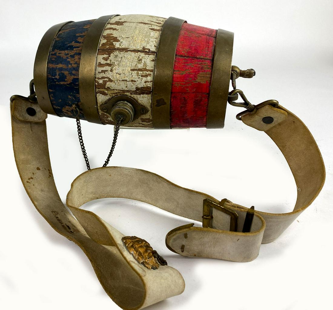 FRENCH NAPOLEONIC PAINTED WOOD CANTEEN (1 of 3)