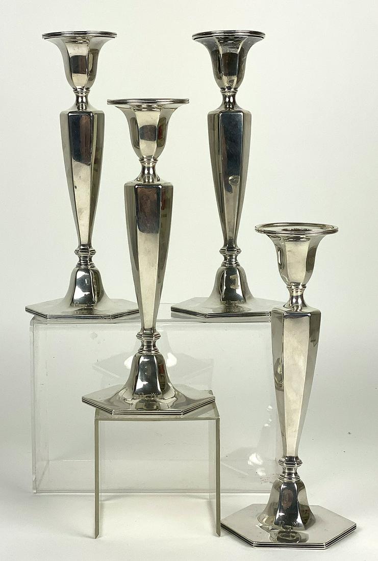SET OF (4) TIFFANY STERLING SILVER CANDLESTICKS (1 of 2)
