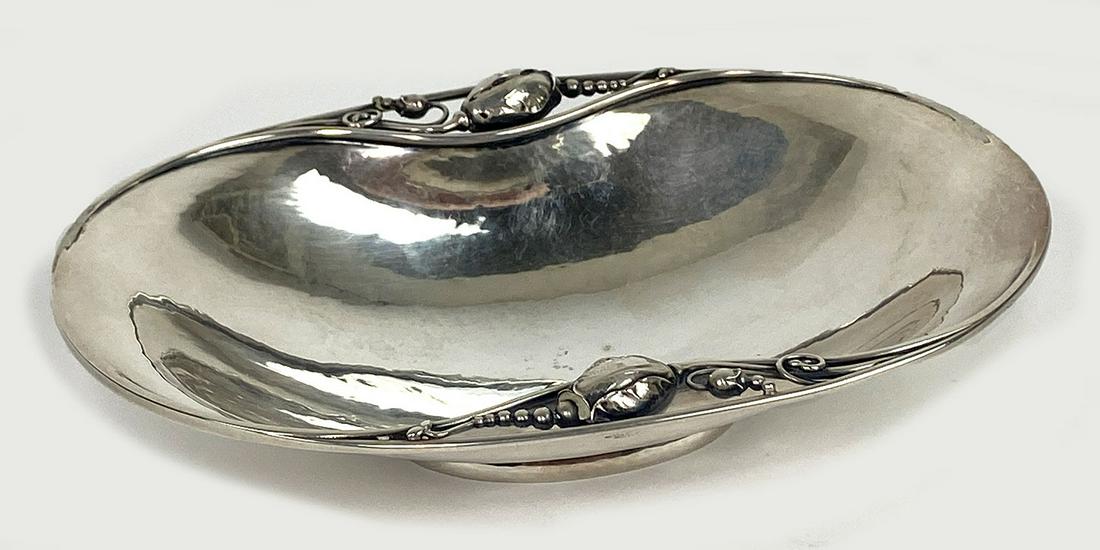 ARTS AND CRAFTS STERLING SILVER DISH, JENSEN BLOSSOM (1 of 2)