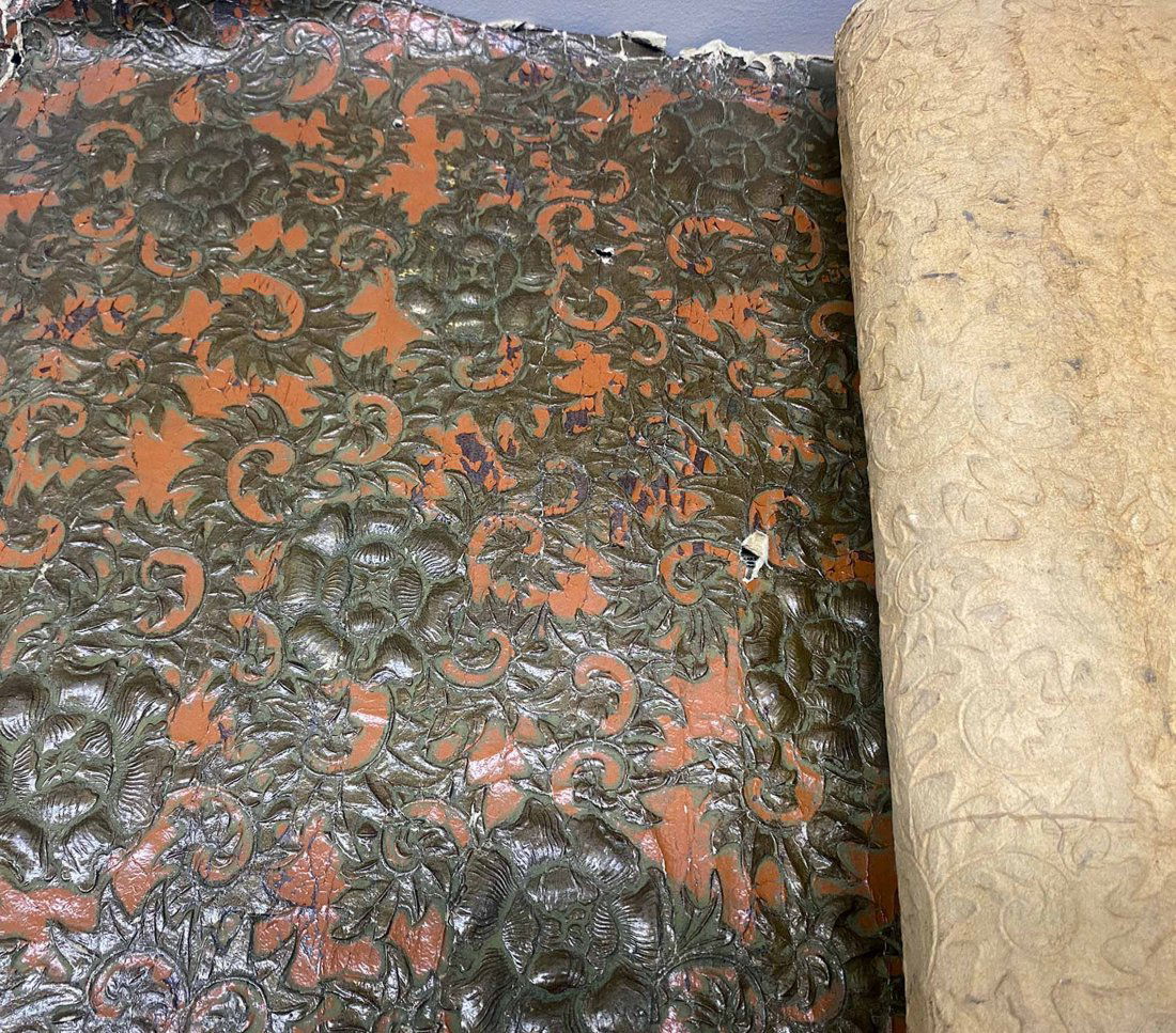(on 4) ARTS & CRAFTS TOOLED-PAPER LEATHER WALLPAPER (1 of 2)