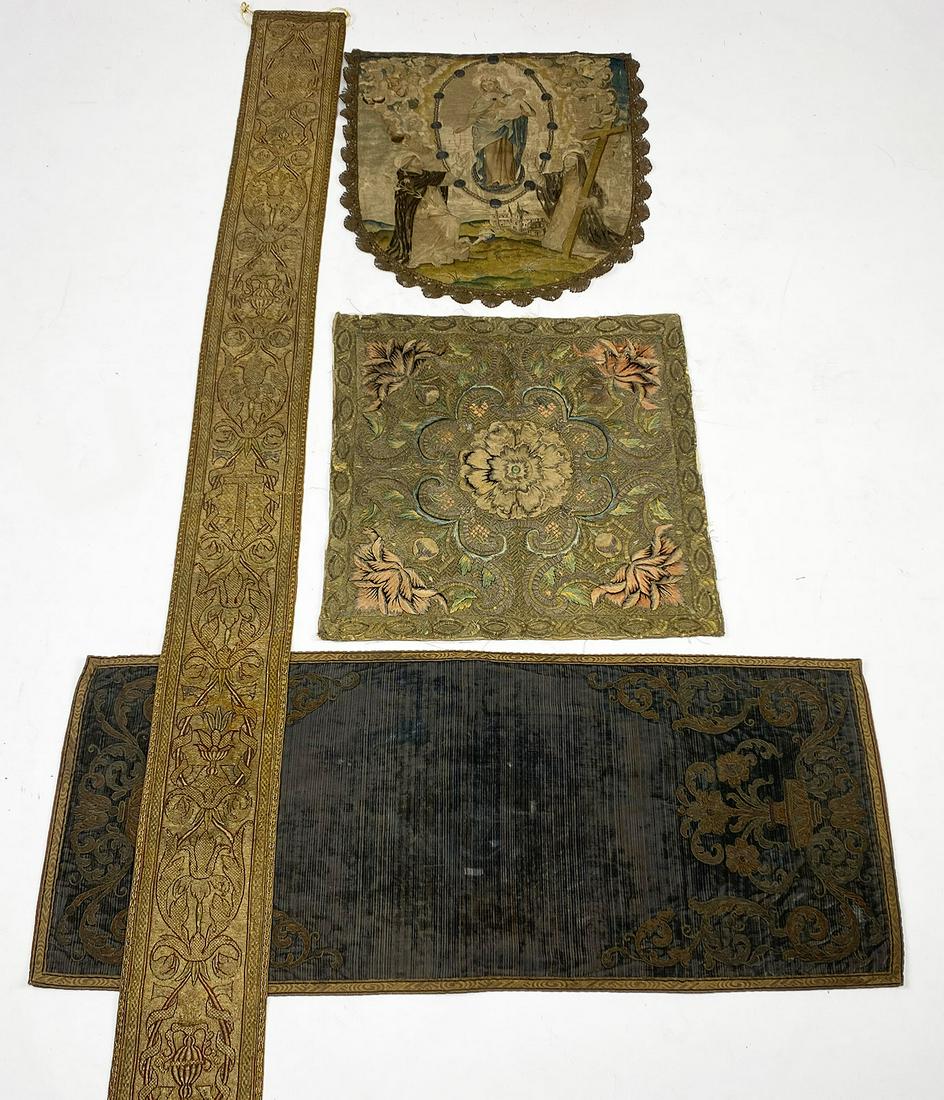 ( on 4) VARIOUS EARLY ITALIAN TEXTILES (1 of 3)