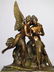 161: LARGE FRENCH BRONZE AND MARBLE FIGURAL MANTEL CLOC - 2