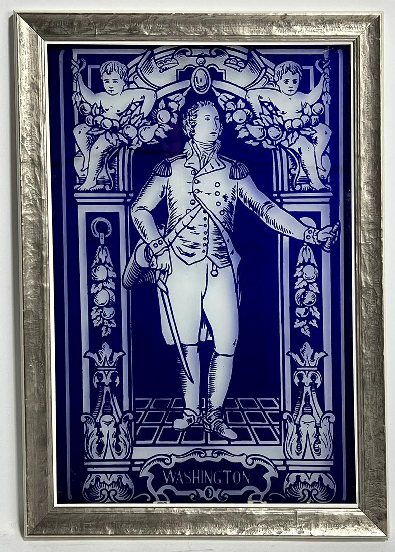 GEORGE WASHINGTON ACID ETCHED GLASS WINDOW (1 of 1)